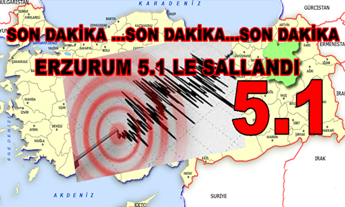 Erzurum'da 5.2 Büyüklüğünde Deprem