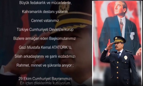 Emniyet Müdürü Metin Alperin  29 Ekim Cumhuriyet Bayramı Mesajı