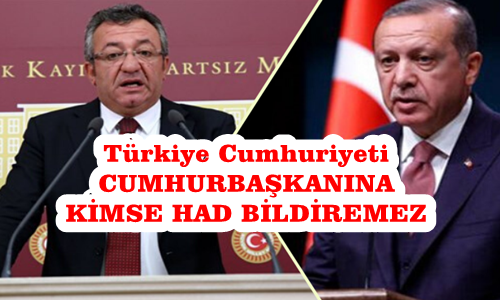 Türkiye Cumhuriyeti'nin Cumhurbaşkanı'na ayar veremez, had bildiremez ve hakaret edemez. Ettirmeyiz.